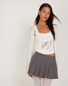 Image of Carillo Lace Trim Cropped Vest Top in Motif White