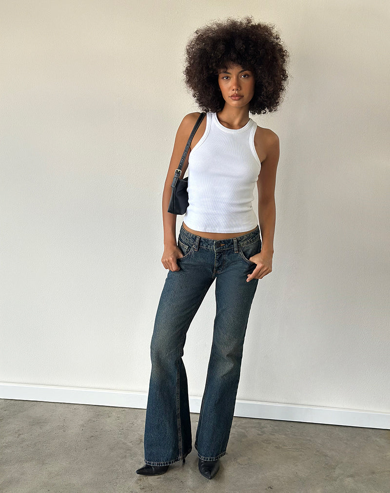 Imagen de Vaqueros Extra Low Rise Flare en Dirty Green