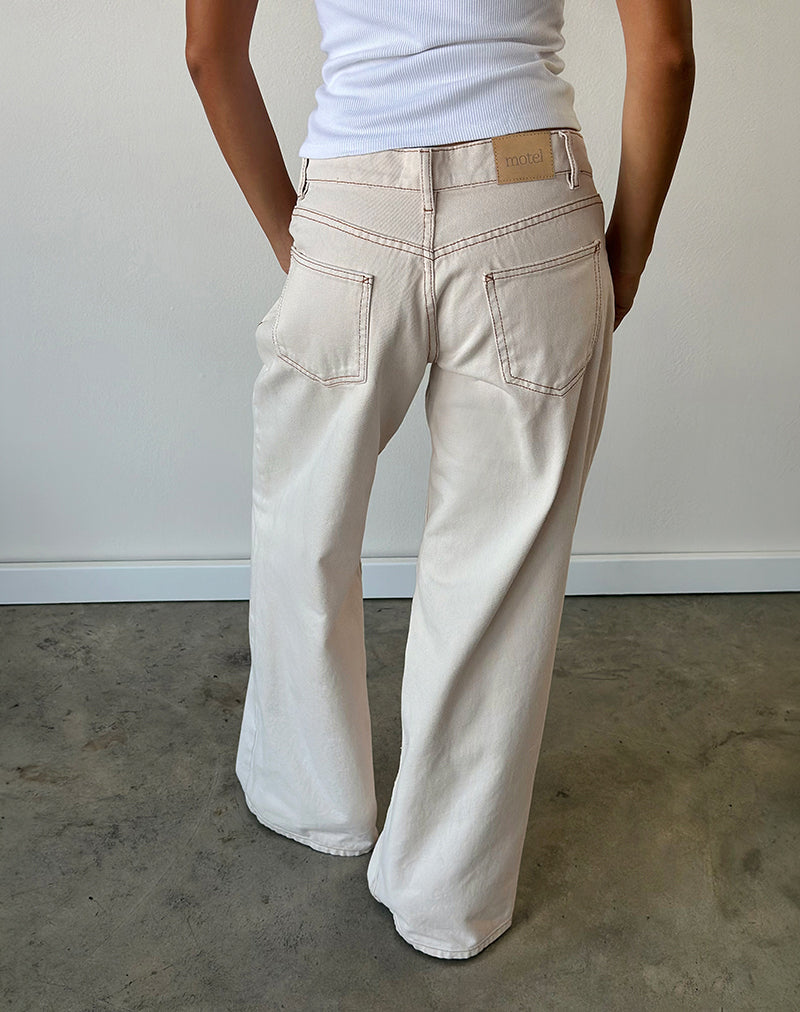 Image of Roomy Extra Wide Low Rise Jeans in Off White