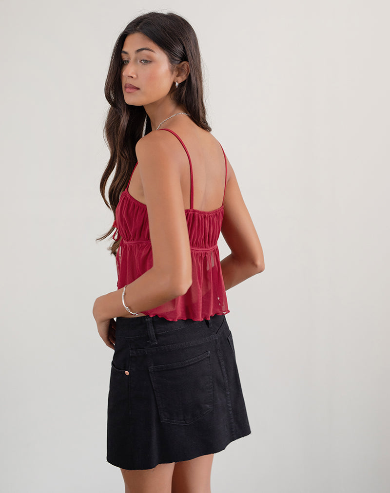 Image of Carmina Cami Top in Mesh Cherry