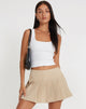 image of Casini Pleated Micro Skirt in Cream Stripe