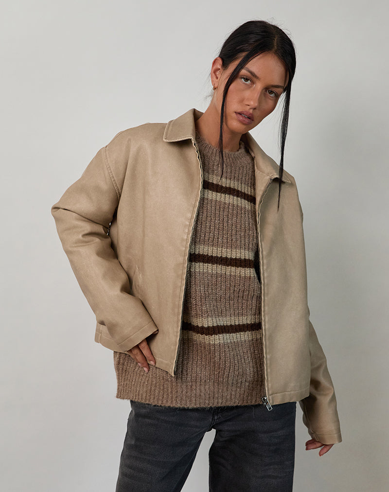 Image of Catalin Jacket In Worn PU Sand