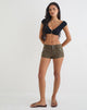 Image of Olra Cargo Short in Cotton Light Twill Khaki