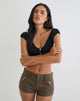 Image of Olra Cargo Short in Cotton Light Twill Khaki
