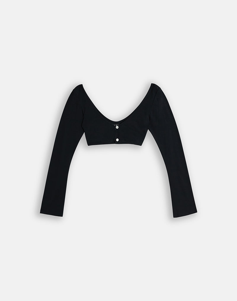 Image of Ceresi Long Sleeve Bolero Top in Black