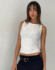 Image of Cerise Tank Top in Ripple White