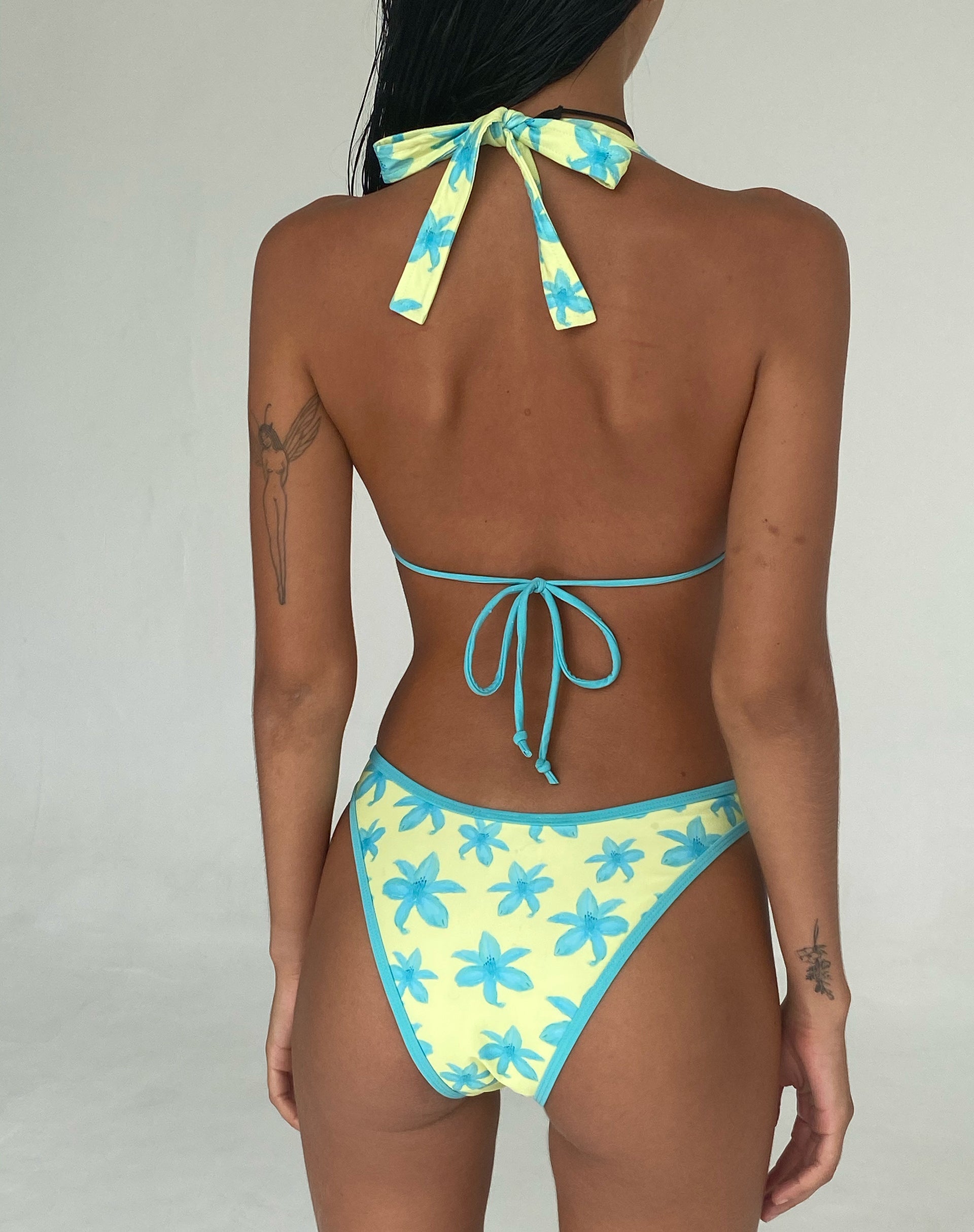 Image of Farida Bikini Bottom in Yellow Painted Flower