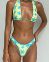 Image of Farida Bikini Bottom in Yellow Painted Flower