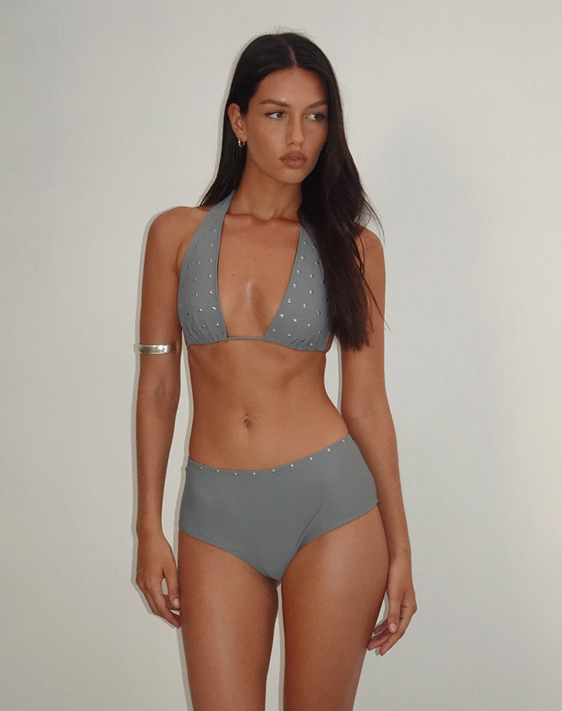 Image of Kairi Bikini Bottom in Charcoal with Studs