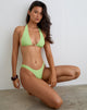 Image of Farida Bikini Bottom in Vivid Lines Green and Yellow