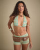 Image of Cerry Top in Green Metallic with Shell Buttons