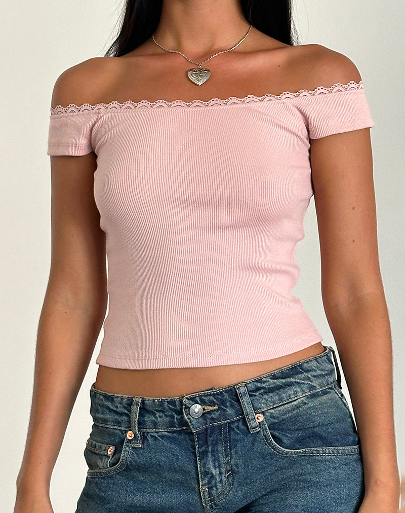 Pink Lady Rib Lace Top | Chacha – motelrocks-com-eur