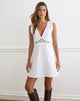 Image of Chandler Mini Dress in White Blossom Embroidery
