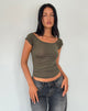 Image of Charya Off The Shoulder Top in Olive