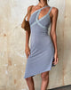 image of MOTEL X JACQUIE Chrissy Asymmetric Mini Dress in Slinky Grey