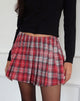 Image of Cida Small Pleat Mini Skirt in Red Check