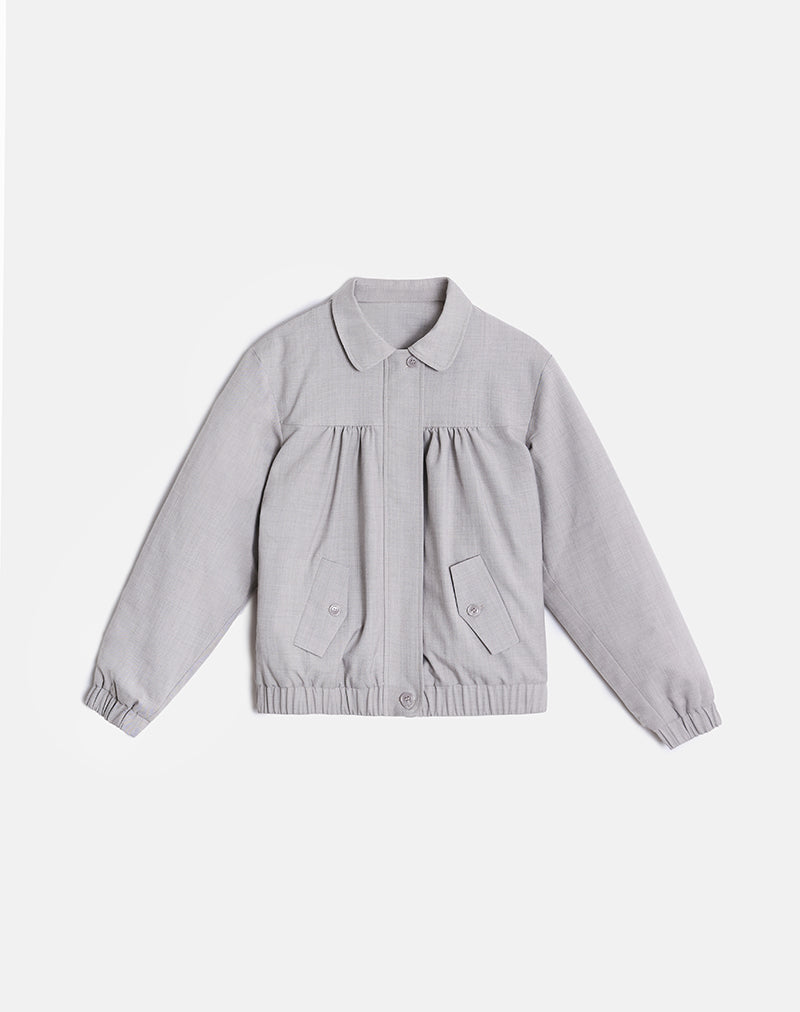 Image of Cindari Collared Jacket in Grey
