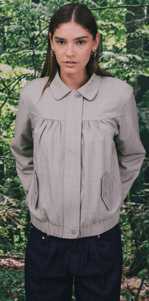 Image of Cindari Collared Jacket in Grey