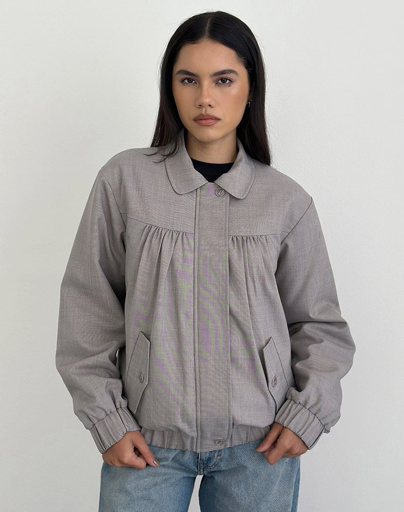 Image of Cindari Collared Jacket in Grey