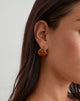 Image of Circular Brown Acrylic Stud Earrings
