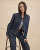 Image of Classic Denim Jacket in Stripe Indigo