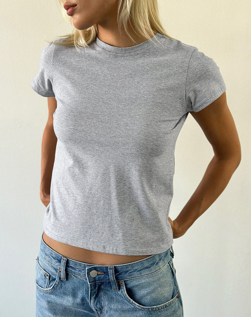 Clio Baggy Tee in Grey Marl