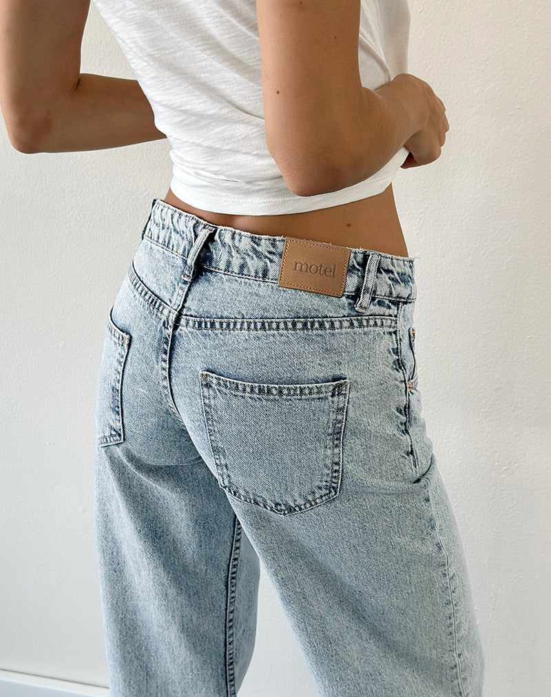 Image of Low Rise Parallel Jeans in 80s Light Blue Wash