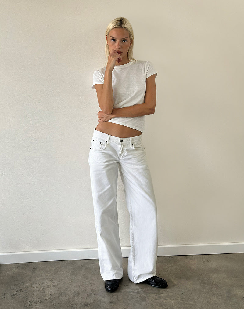 Low Rise Parallel Jeans in True White