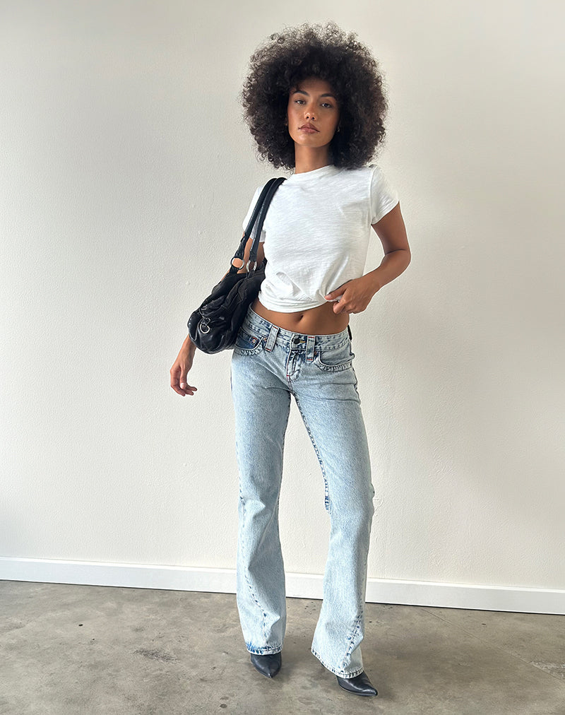 Image of Low Rise Twisted Seam Jeans in 80's Blue Wash