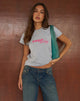 Photo du t-shirt ample Clio en gris chiné avec imprimé Nepo Baby