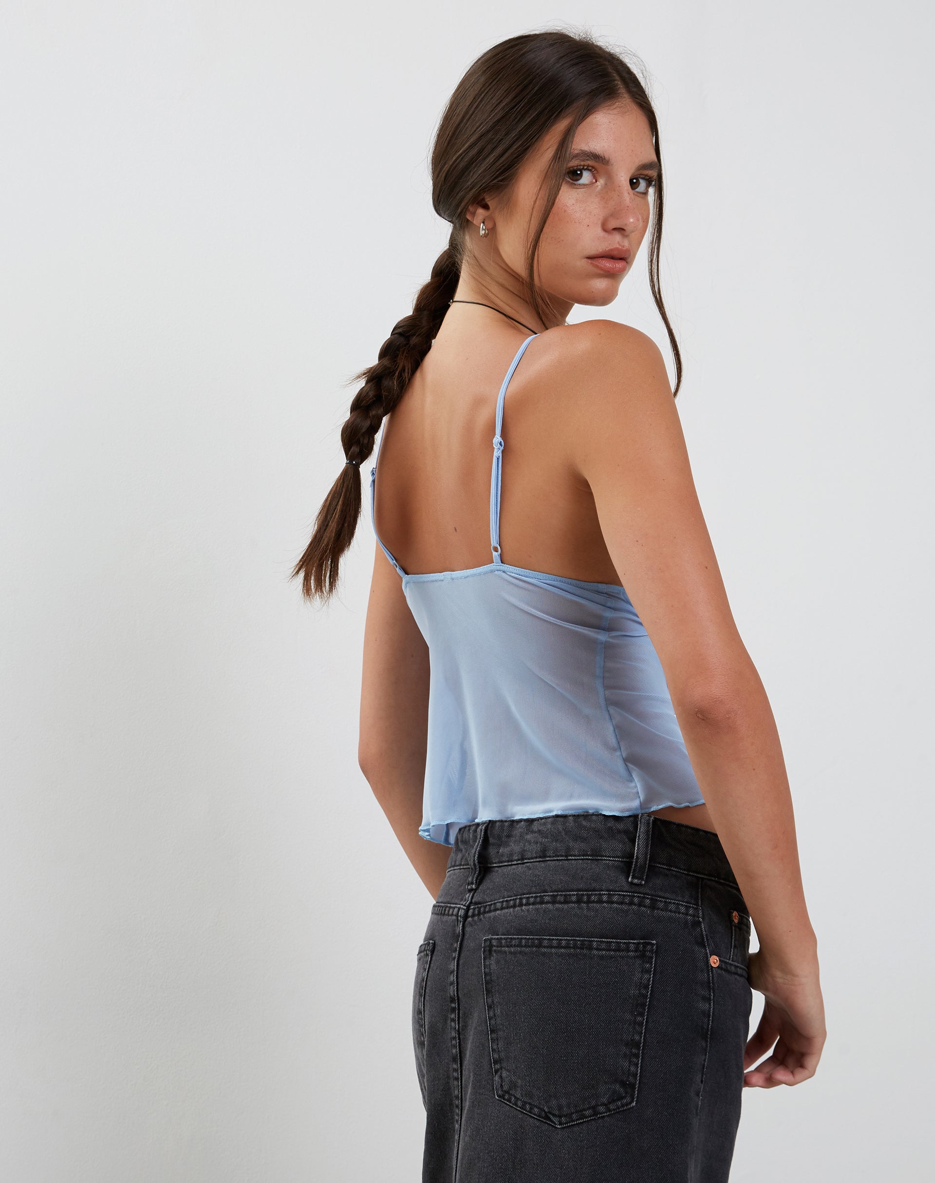 Image of Cojira Mesh Butterfly Top in Baby Blue