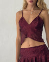Image of Cojira Butterfly Top in Sequin Burgundy