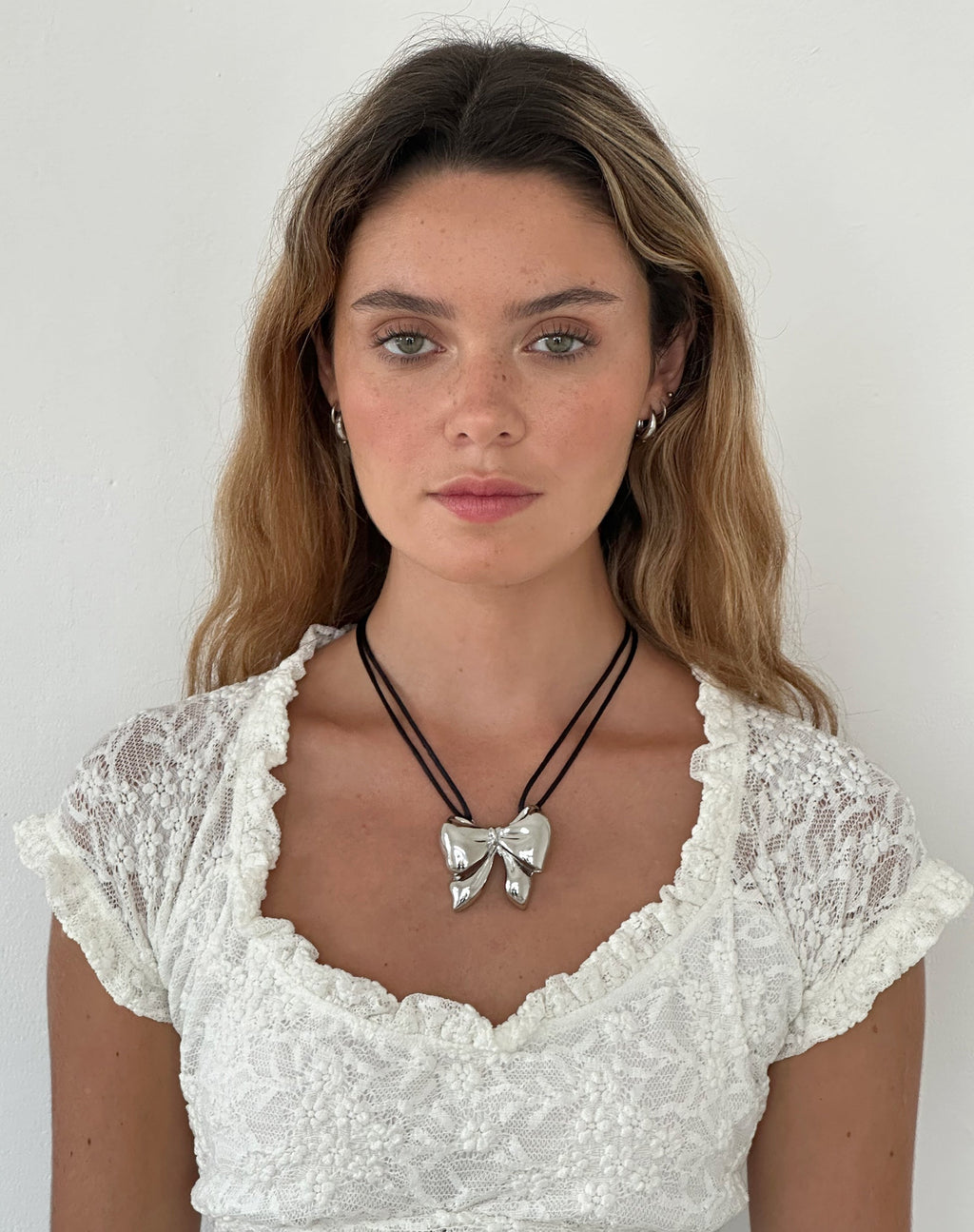 Colette Cord Big Bow Necklace by Gemini Jewels