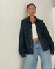 Image of Colleen Oversized Moto Jacket in PU Black