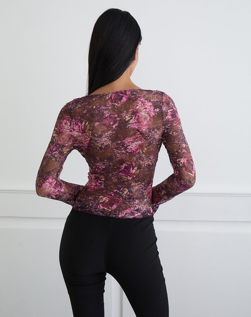 Imagen de Copriva Top en rosa abstracto y ciruela