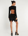 image of Cordelia Long Sleeve Cut Out Mini Dress in Black