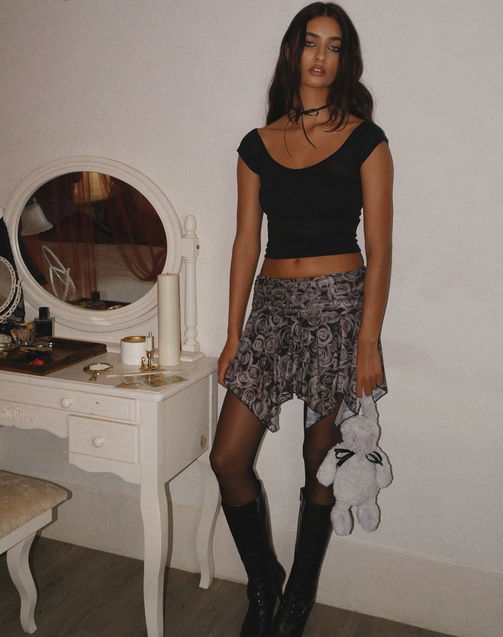 Image of Cordelia Mini Skirt in Autumn Rose Print