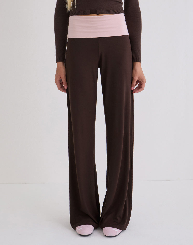 Bittere chocolade met lila omgeslagen broek | Coreta – motelrocks-com-eur