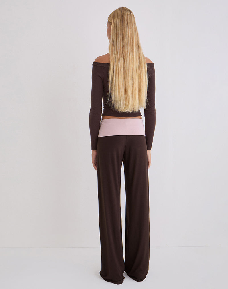 Bittere chocolade met lila omgeslagen broek | Coreta – motelrocks-com-eur