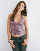 Image of Cosio Halter Top in Clear Sequin Burgundy