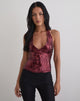Image of Cosio Halter Top in Mix Sequin Maroon