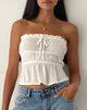 image of Cove Bandeau Top in Crinkle Off White