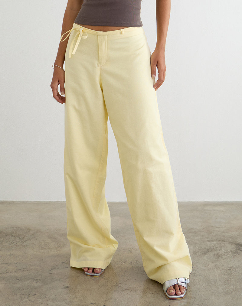 Image of Curisa Trouser with Side Tie in Lemon