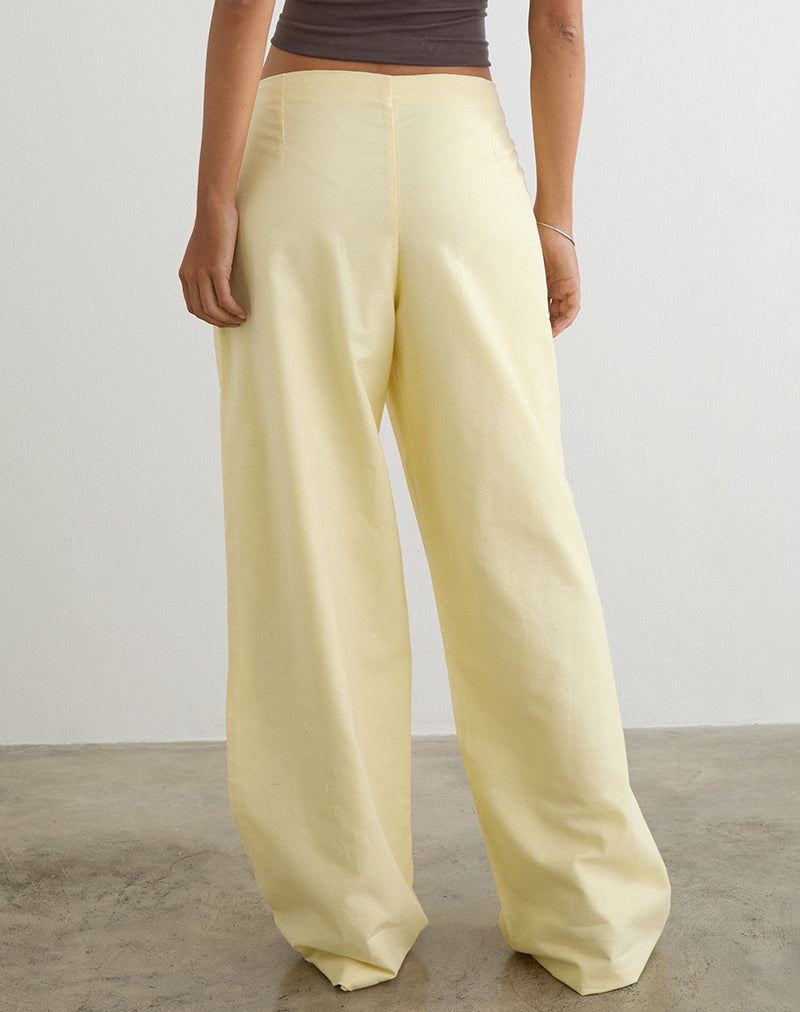 Image of Curisa Trouser with Side Tie in Lemon