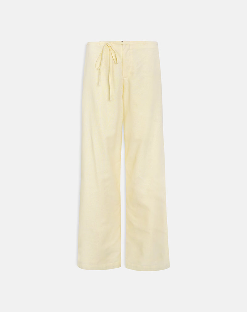 Image of Curisa Trouser with Side Tie in Lemon