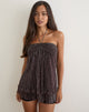 Image of Cutie Halterneck Top in Plisse Brown
