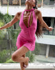 Image of Cauaria Mini Dress in Rayon Jersey Deep Pink