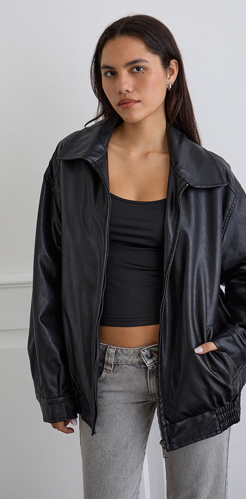 Image of Cavita Jacket in PU Black