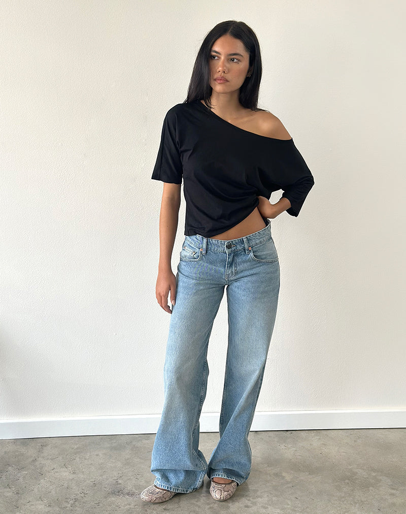 Image of Low Rise Parallel Jeans In Bright Blue Used