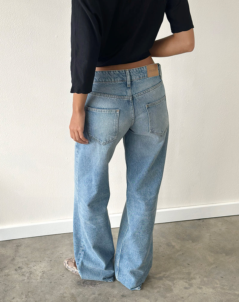 Image of Low Rise Parallel Jeans In Bright Blue Used